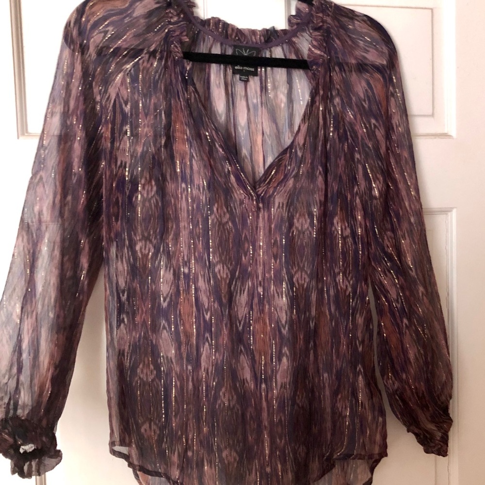 Ella Moss Sheer Peasant Blouse *Bohemian* SZ. - S